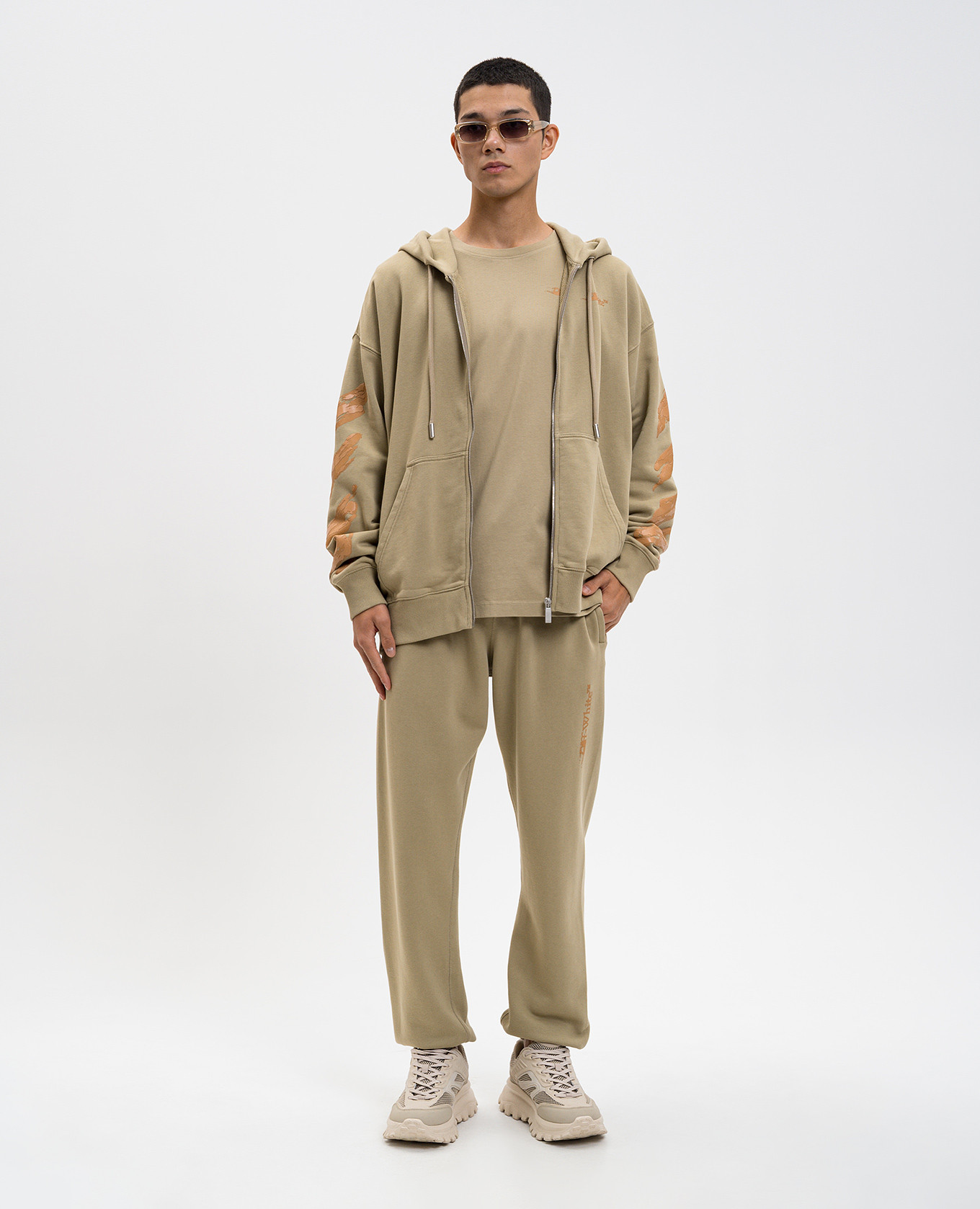 

Ink Arrow khaki joggers Off-White