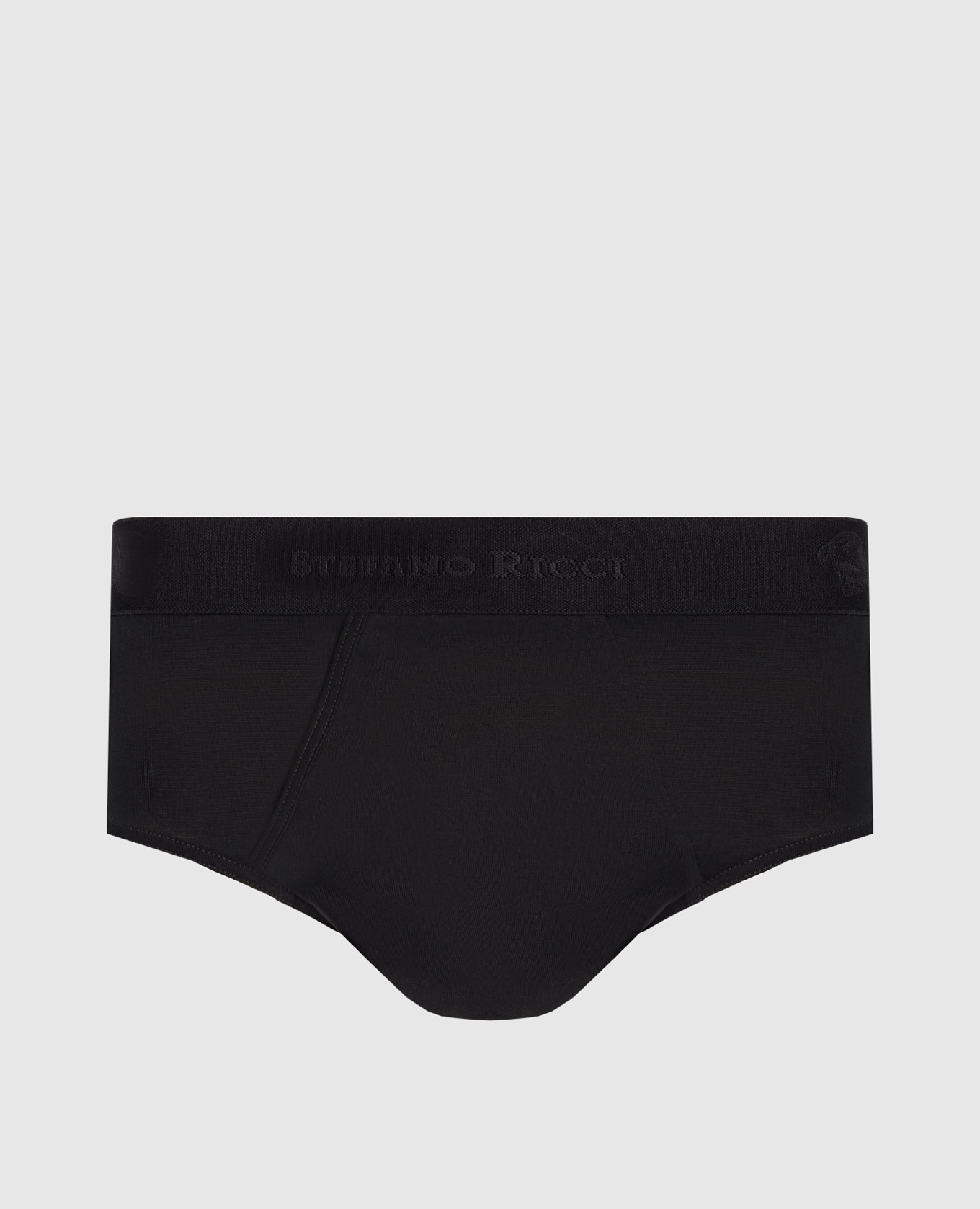 Black briefs with logo pattern