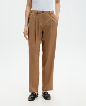 Marco Pescarolo Brown wool and silk pants ZEZAD5314