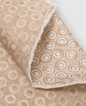 Brunello Cucinelli Beige silk polka dot scarf MX8720091