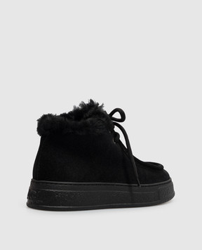 AGL Giuly black suede deserts with fur GIULYWINTER