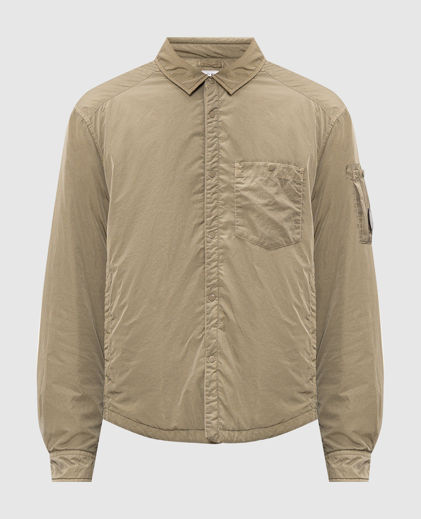 Khaki jacket with logo patch