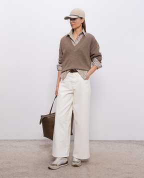 Brunello Cucinelli Beige striped shirt MH749MX706