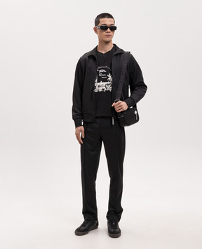 Palm Angels Black sports jacket with logo print PMBD089S26FAB001
