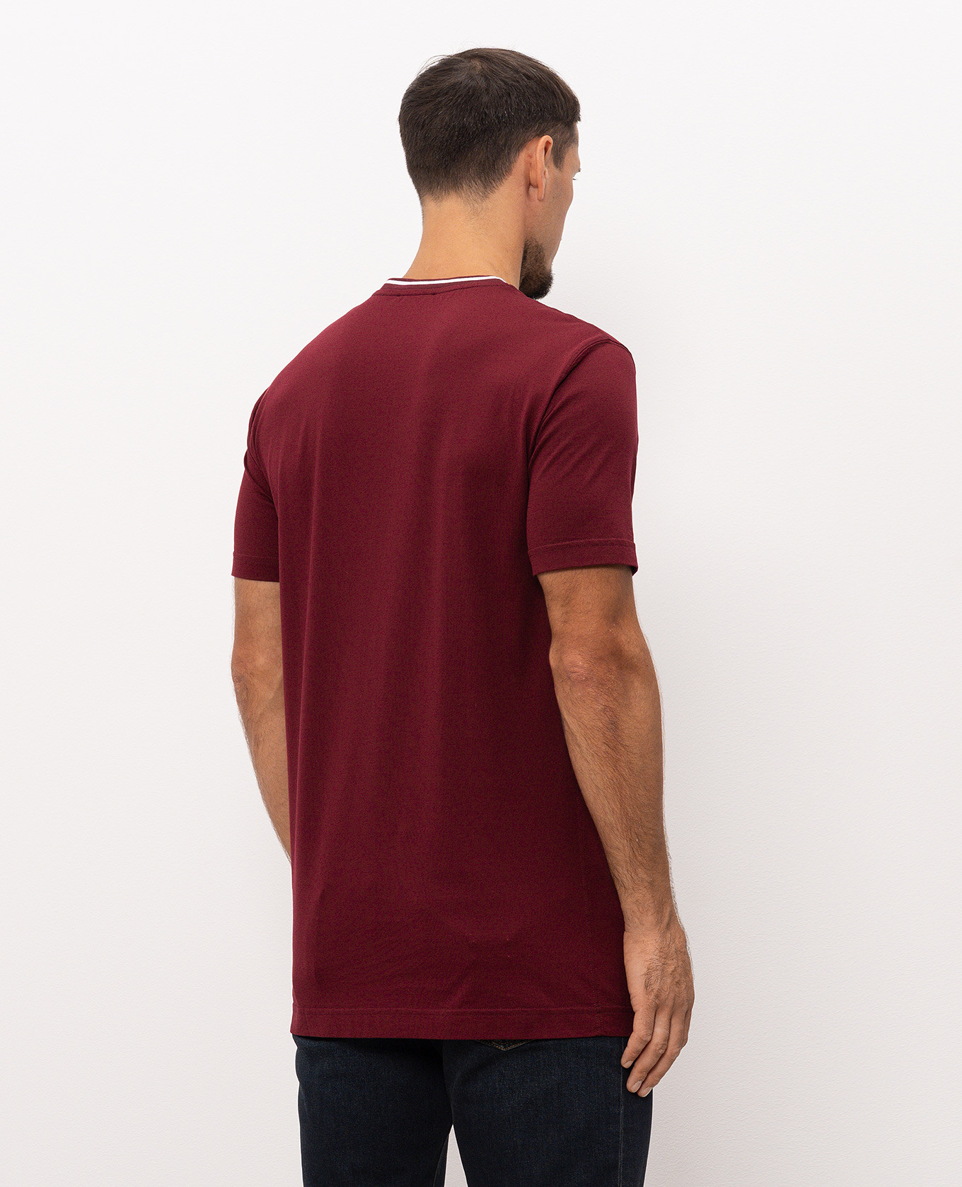 Burgundy t-shirt with logo patch Dolce&Gabbana 4