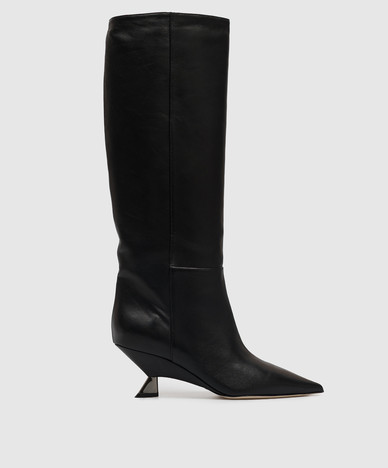 Ashley black leather boots