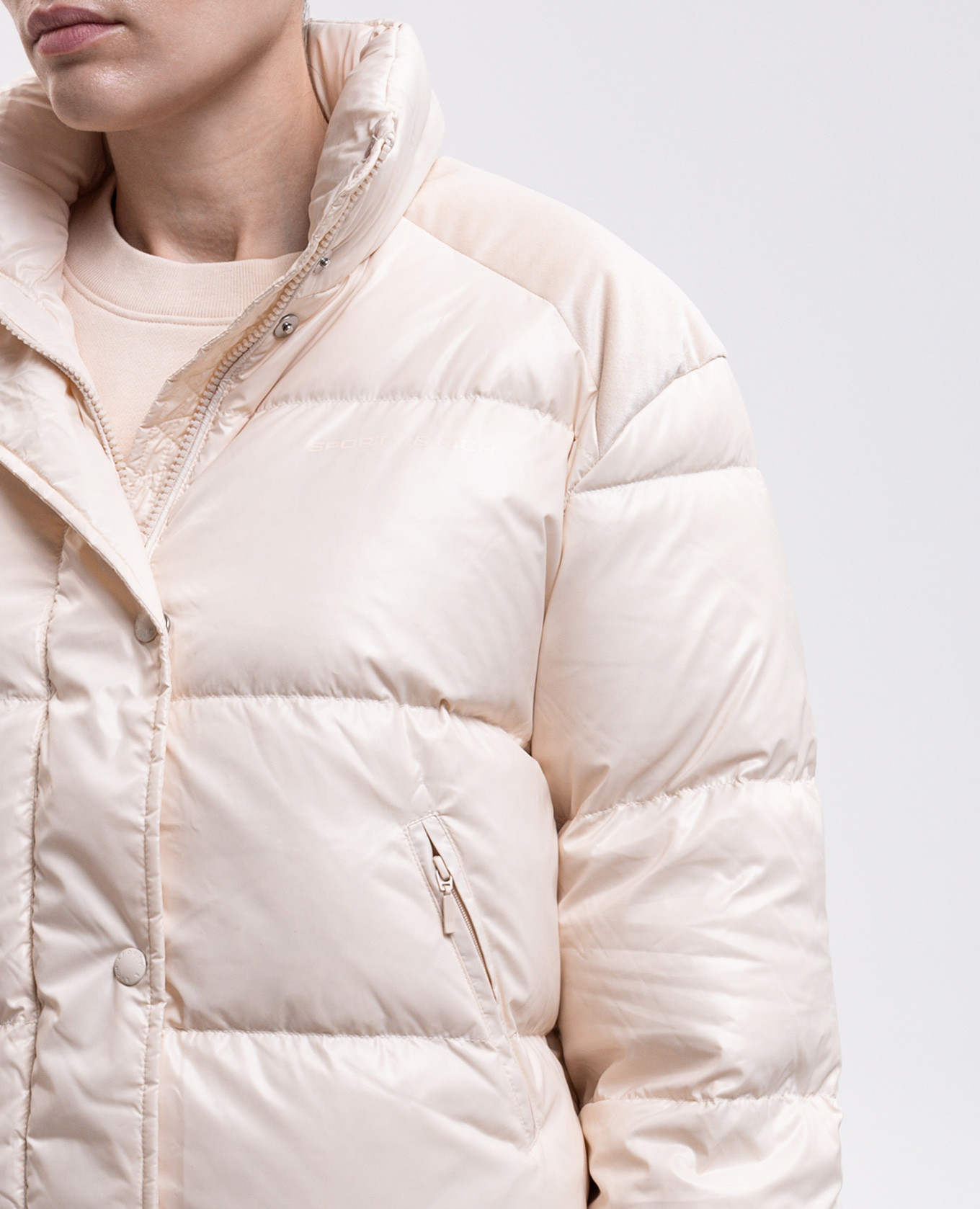 Ivory down jacket Sporty & Rich 5
