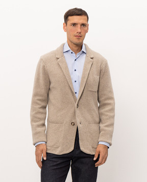 Pini Parma Beige wool and cashmere cardigan JAMAGLBR