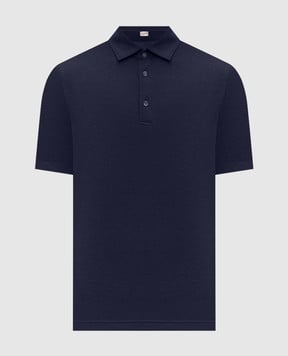 CAPOBIANCO Blue polo shirt with logo patch 20M601TM00
