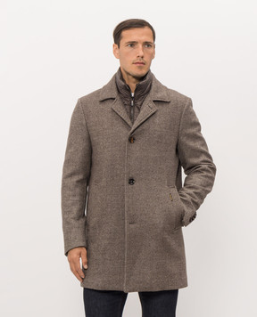 MooRER Brown MONFERRATO insulated wool coat MONFERRATOLP