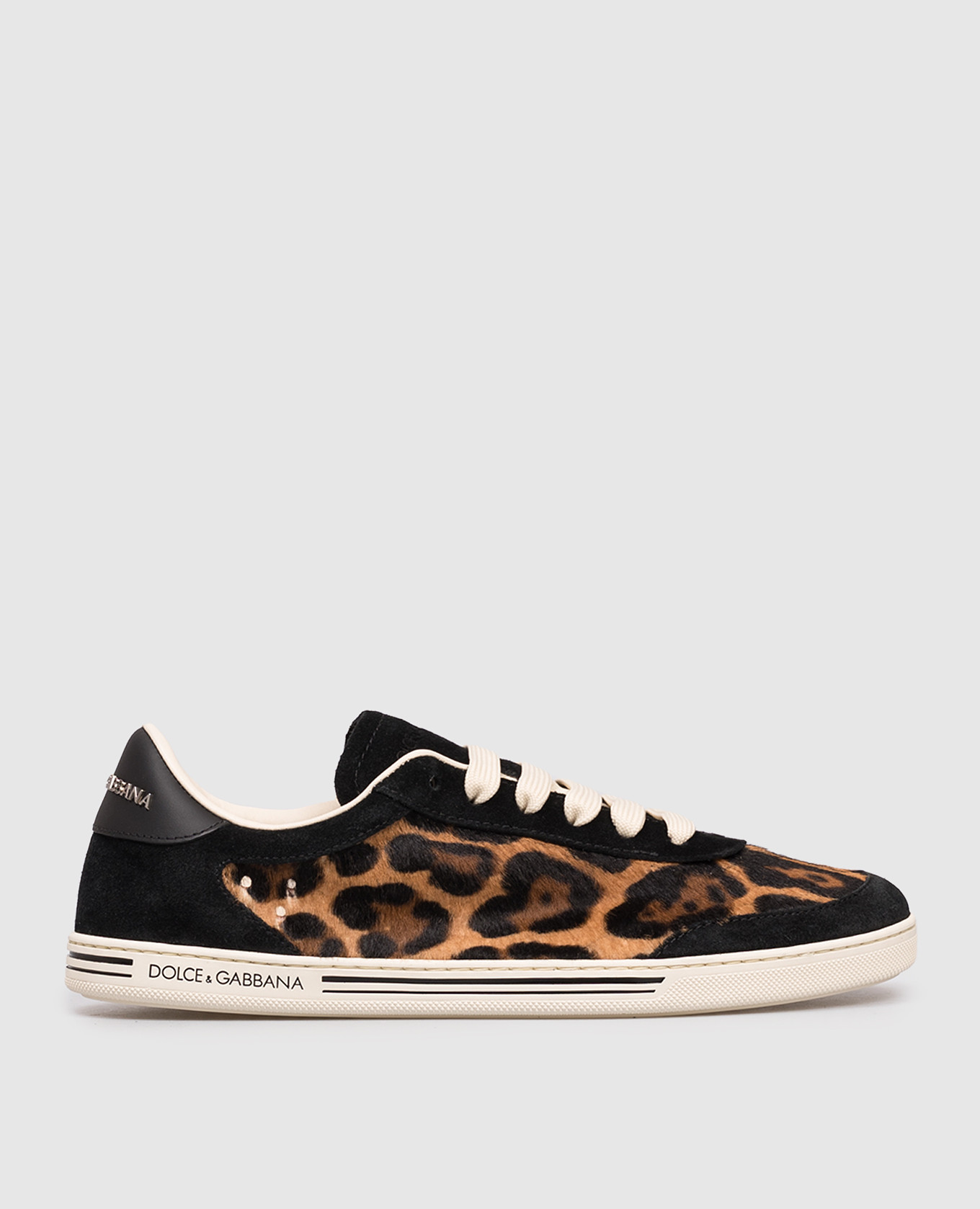 

Saint Tropez black leather sneakers with animal print Dolce&Gabbana