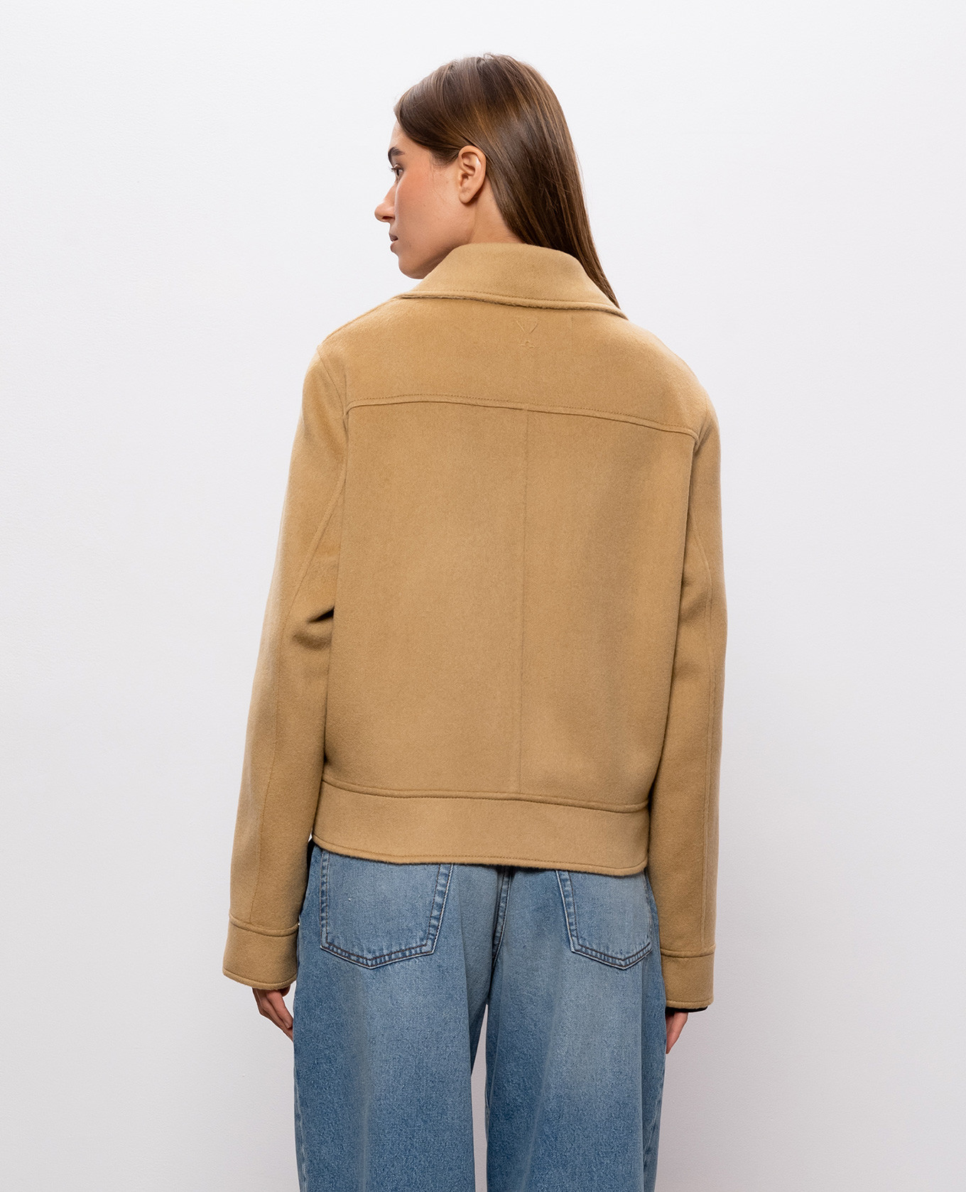 Beige wool and cashmere jacket Ami Paris 4