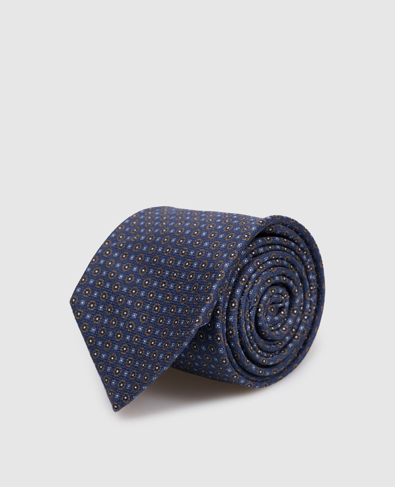 

Blue patterned silk tie Pini Parma