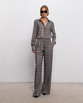 Ermanno Scervino Checkered pants with crystals D492P353CTXHF