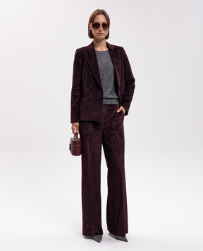 Peserico Burgundy corduroy pants with lurex P0433501577