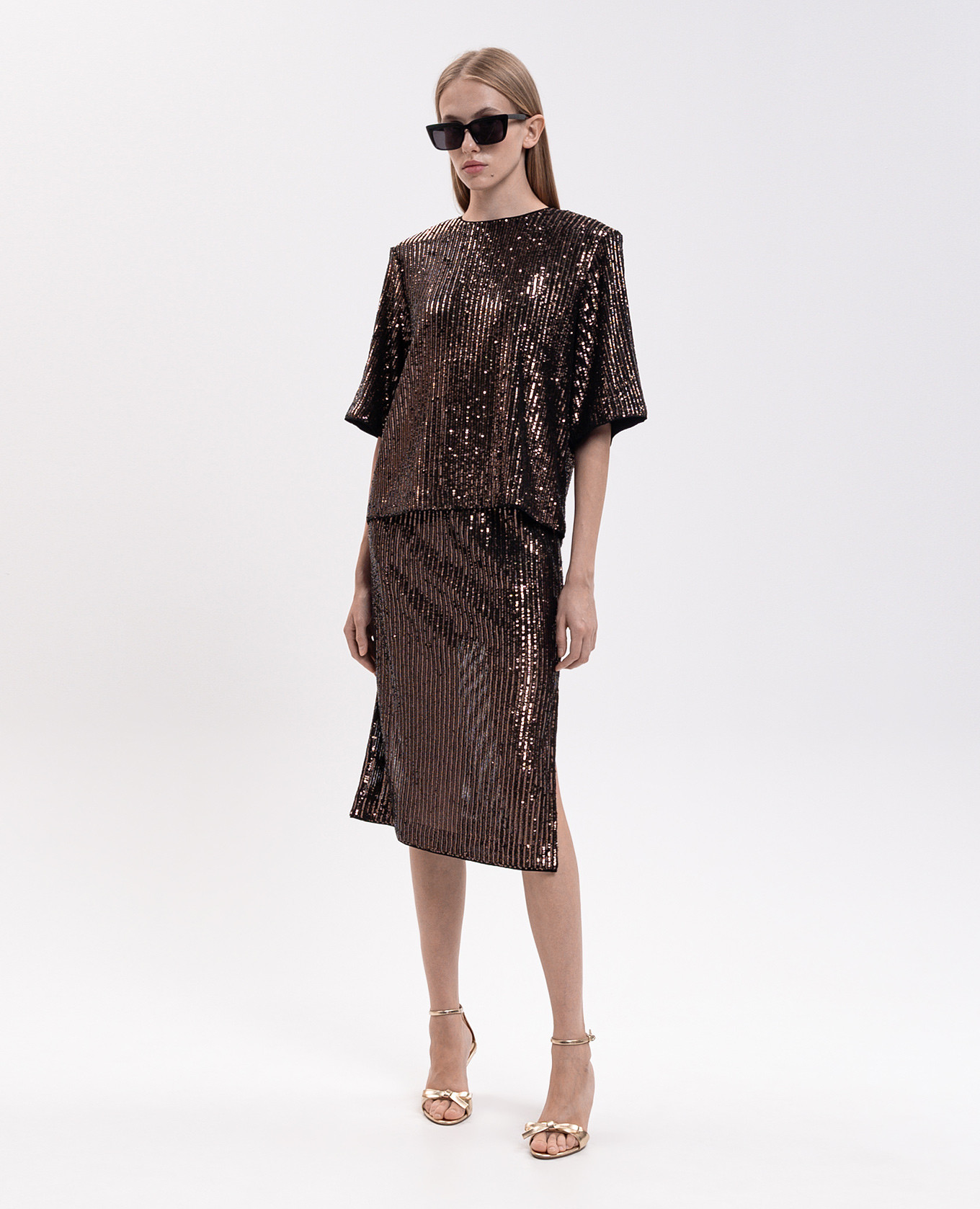 Brown sequined blouse Twinset 2