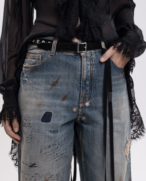Ann Demeulemeester Black leather belt Rica B0014701LT128