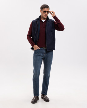 ISAIA Burgundy cashmere polo shirt MG8327Y0470