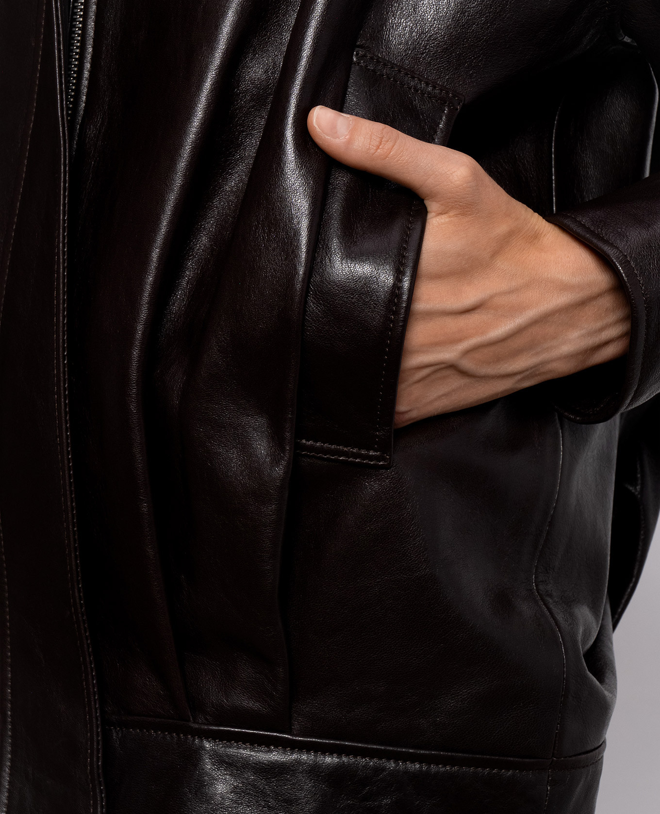 Brown leather jacket Paula ARMA 5