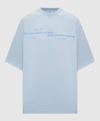 Blue T-shirt with logo print
