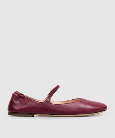 Pink leather ballet flats IRIS