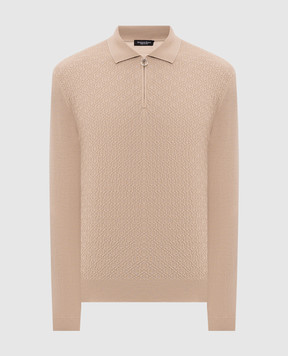 Stefano Ricci Beige wool and silk polo shirt KE06018P30E26304