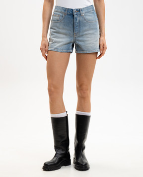 Off-White Blue denim shorts with a frayed effect 2YC019S26DEN002