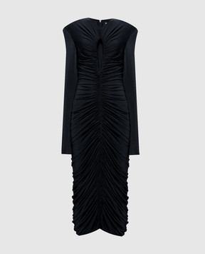 Nissa Black dress with accent shoulders RS16720