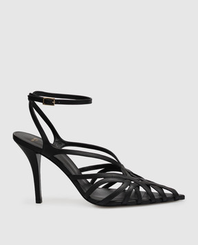 Balmain Black leather slingbacks HN0UA300LVIT