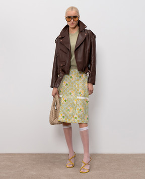 Fendi Khaki top with logo embroidery FZXE84AW4V