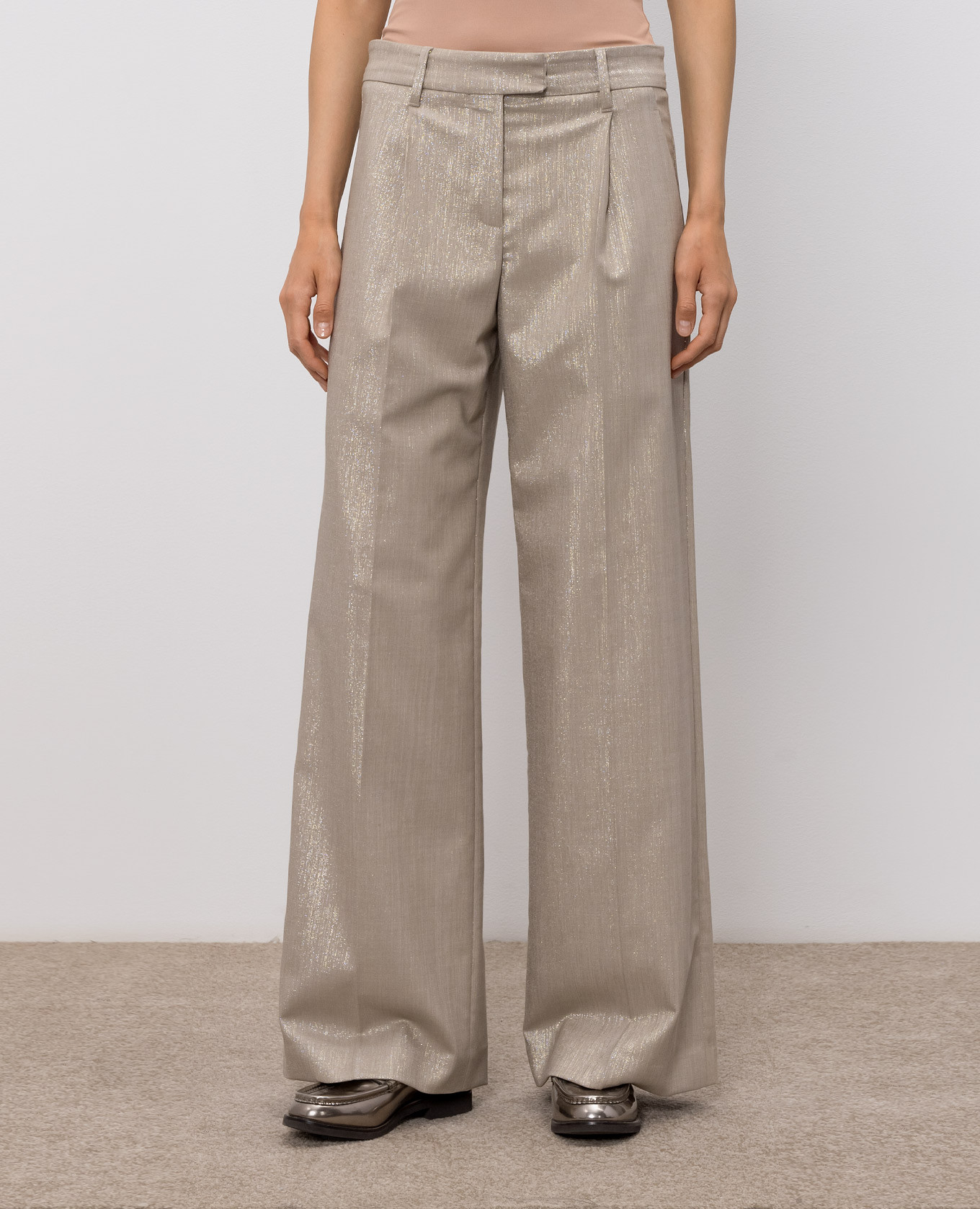 Beige wool pants Brunello Cucinelli 3