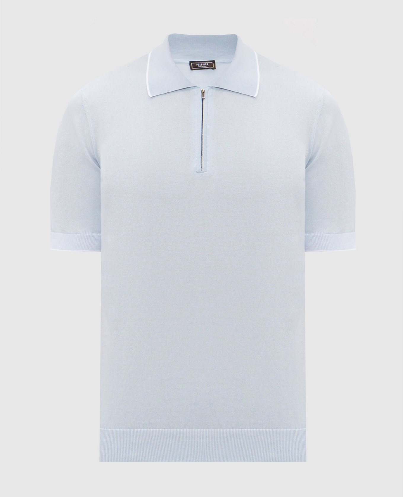 Blue polo with zipper