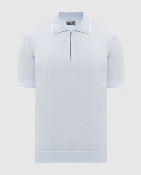 Peserico Blue polo with zipper R59478F149173N