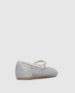 Le Silla GILDA gray ballet flats with crystals 0189C020MTPPSTV