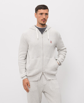 Brunello Cucinelli Grey sports jacket with embroidered emblem M29200416G