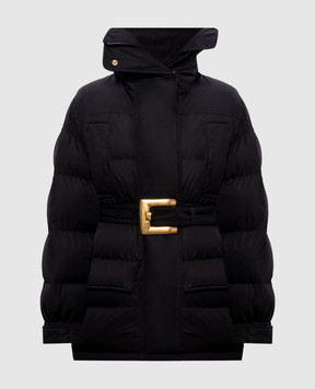 Balmain Black jacket with belt HF1TQ040XK09