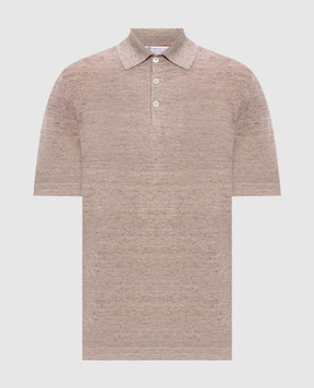 Brunello Cucinelli Beige polo with linen M2L00315