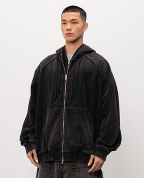 Juun.j Grey denim jacket with hood JC6141PC04