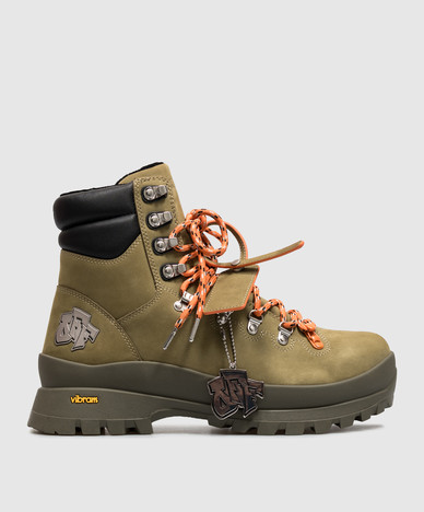 Khaki nubuck wandelschoenen