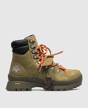 Off-White Khaki nubuck hiking boots OF05929320