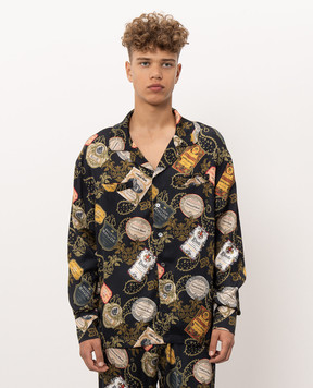 Rhude Black shirt with BANDANA print RHPF26LS02202
