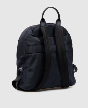 Kiton Blue backpack with metal logo UBA0160N01270