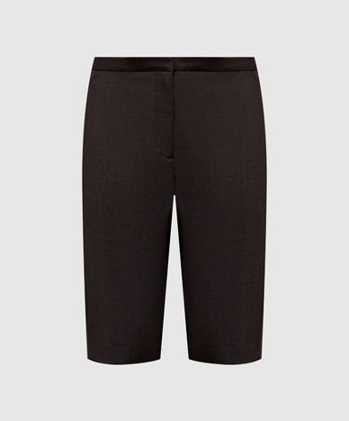 Brown ROBI wool Bermuda shorts
