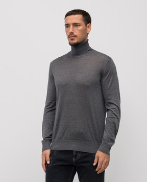 Brunello Cucinelli Gray golf with silk MNB805403