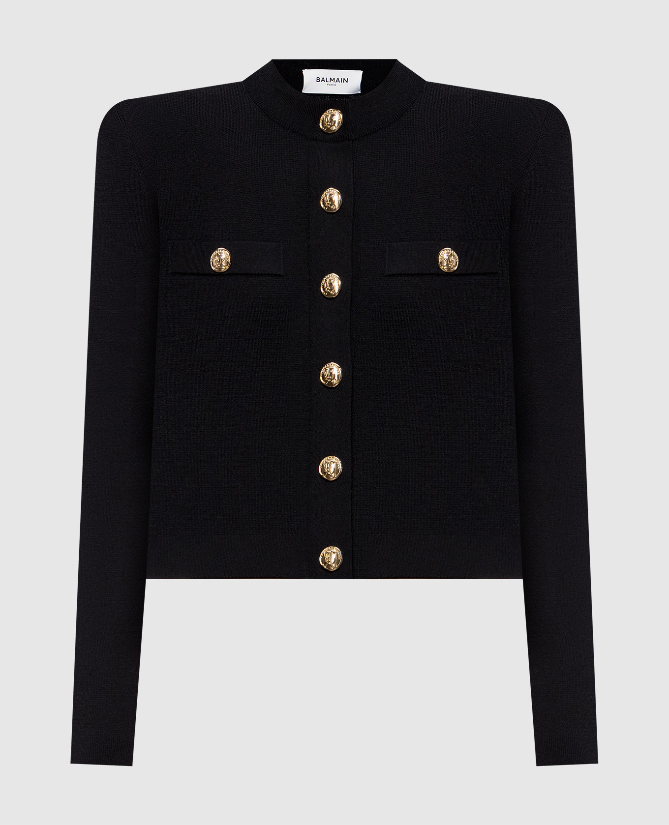 Black cardigan with accent shoulders