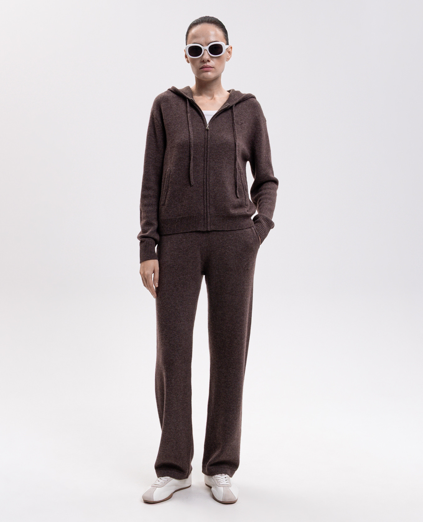 Brown cashmere and wool pants Sporty & Rich 2