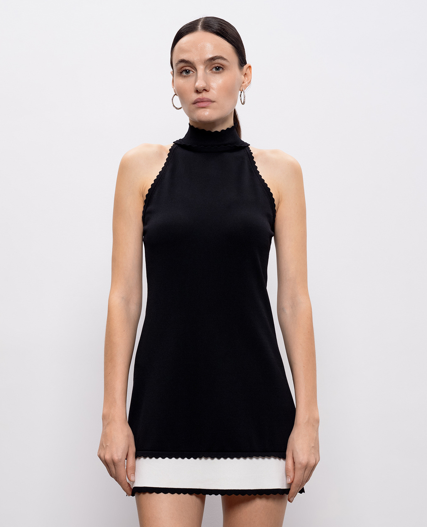 

Black mini dress with logo Twinset
