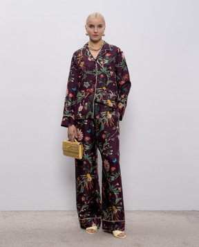 La DoubleJ Burgundy silk pajama-style blouse SHI0077SIL001ZOF02