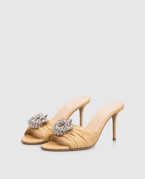 Mach&Mach Beige Galaxy mules with crystals S086485LIN