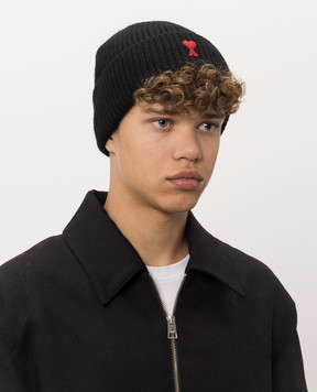 Ami Paris Black wool hat BFUHA116018